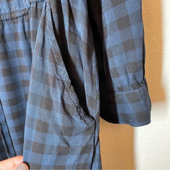 Torrid Navy Gingham Drawstring Challis Shirt Dress Medium -  Large - Picture 9 of 13